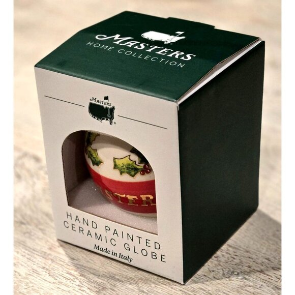 Masters Christmas Ornament 2025 Made in Italy Hand Painted Ceramic Globe w/Holl - Picture 3 of 6